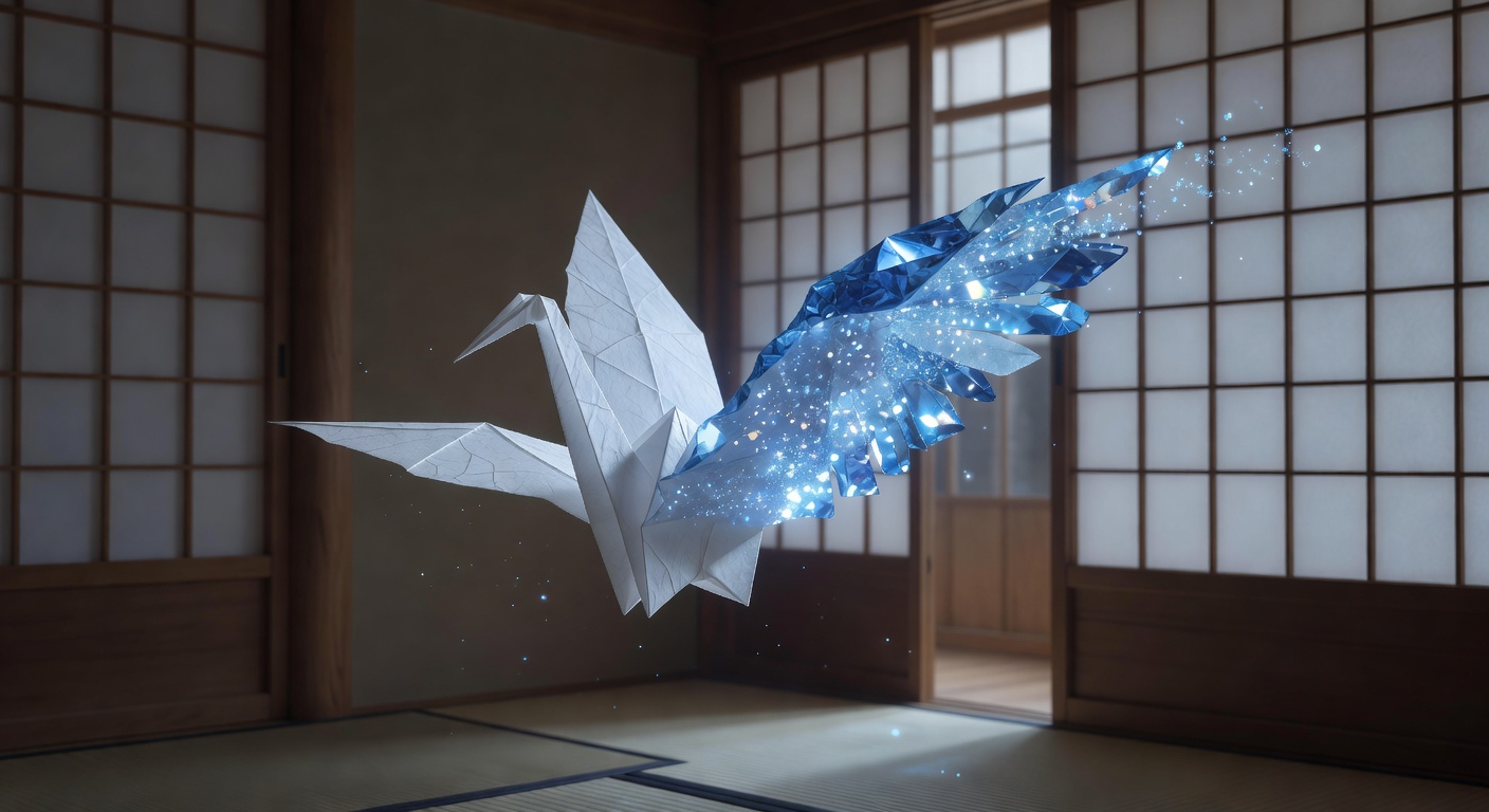 水晶の鶴